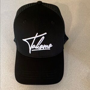 Black Trucker Hat with White Logo